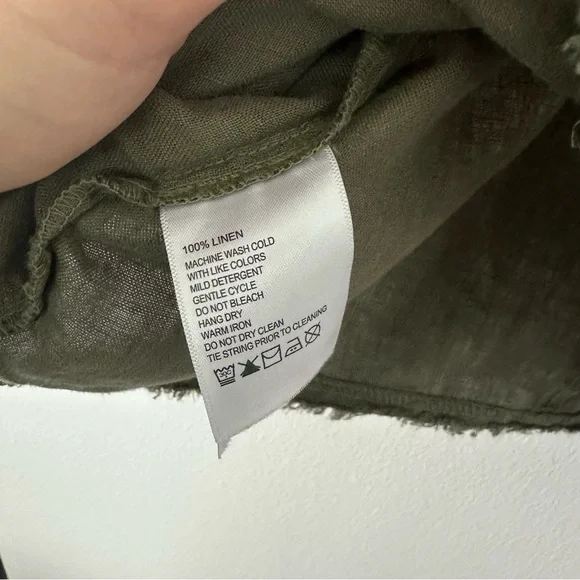 Tommy Bahama Two Palms 100% Linen Raw-Edge Utility Jacket Green Coastal Beach - Picture 10 of 14